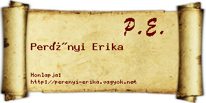 Perényi Erika névjegykártya
